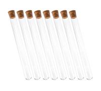 NULYLU 8pcs Tube Essai Verre avec Bouchons en Liège, Design Transparent et Surface Lisse, pour Expériences de Chimie à Domicile