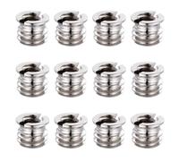 NULYLU Adaptateur de Vis Professionnelle 1/4 à 3/8 Pouces en Fer Chromé Argenté, Lot de 20 Pièces pour Conversion de Filetage Pied de Micro