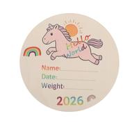 NULYLU Annonce de naissance pour nouveau-nés - Plaque en bois « Hello World » de 15 cm - Disque souvenir coloré pour photos de baby shower - Décoration neutre pour chambre de bébé garçon ou fille