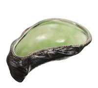 NULYLU Assiette en Céramique pour Huîtres 1 Pièce Couleur Vert Clair Glacé Effet Craquelé, Plat de Service Vintage pour Tapas, Desserts et Plats Froids, Vaisselle D’apéritif