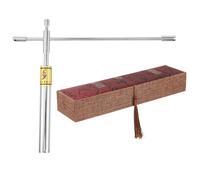 NULYLU Baguette de Sourcier Portable en Cuivre Argenté pour Feng Shui, Canne de Divination Détachable Design Élégant, pour Trouver Source D'eau