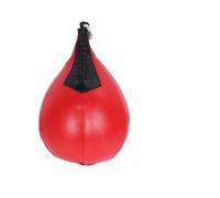NULYLU Ballon de Boxe Vitesse Professionnel Suspendu en Cuir PU Rouge de Poire pour Entraînement de Boxe, Renforcement Musculaire et Coordination Œil-Main à Domicile ou Salle de Sport