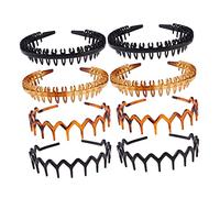 NULYLU Bandeau Antidérapant Ceinture À Cheveux Peigne À Dents Serrage-tête En Plastique Accessoire Pour Cheveux 8 Pièces Simple Pour Femmes