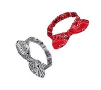 NULYLU Bandeaux Rétro pour Cheveux Oreilles de Lapin en Tissu Confortable, Lot de 2pcs Rouge et Blanc, Accessoire Chic pour Danseuses et Soins du Visage