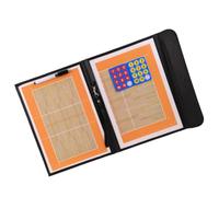 NULYLU Bloc-notes Magnétique Pliable à Deux Sections en Cuir Pu avec Stylo Effaçable à Sec et Aimants pour Tableau Blanc, Portable pour Entraînement de Volley-ball