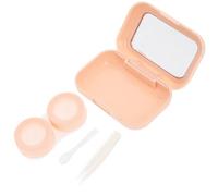 NULYLU Boîte à Lentilles de Contact avec Miroir en Abs et Verre, Design Compact pour Rangement Pratique, pour Paquet ou Valise, Kit Accessoire Voyage Discret