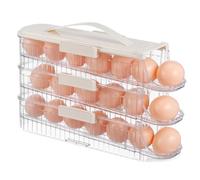 NULYLU Boîte De Rangement à Œufs Transparent Organisateur à Roulement Automatique Couches Conteneur Pratique Pour Frigo Et Cuisine