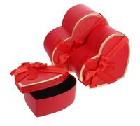 NULYLU Boîte Présent en Carton Forme Cœur Rouge, Robuste et Facile à Transporter, pour Emballage Anniversaire ou Saint-valentin, Design Élégant et Unique