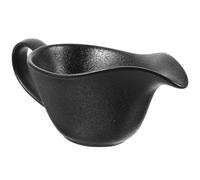 NULYLU Bol à Bec Verseur en Porcelaine Noire Imitation Fonte, Bol Mélangeur 400 Ml pour Sauces et Jus de Viande, Ustensile Cuisine Pratique pour Maison et Restauration