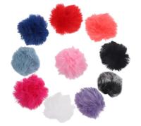 NULYLU Bonnettes Anti-vent Effet Coupe-vent Robuste Lot de 10 pour Microphone Cravate en Peluche Colorée Design Petit et Délicat, pour Usage Extérieur