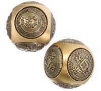 NULYLU Boules de Baoding à Facettes en Laiton 2 Pièces 38 MM pour Exercice et Thérapie des Mains, Décoration Feng Shui et Soulagement du Stress Travail