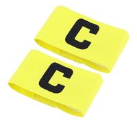 NULYLU Brassard de Capitaine Design Simple et Finition Soignée Lot de 2 Pièces en Nylon Jaune pour Coupe du Monde pour Rugby et Sports D'équipe