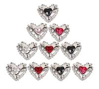 NULYLU Breloques en Alliage Cœur pour Nail Art, 25 Pièces Petits Bijoux Kawaii pour Décoration D’ongles Diy, Accessoires Manucure Punk Résistants, Fête et Usage Salon Professionnel