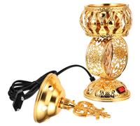 NULYLU Brûleur de Parfum Électrique Conique en Métal au Design Rétro pour Table de Bureau, Adapté pour Festivals du Moyen-Orient et Ambiance Intérieure