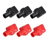 NULYLU Capuchons de Bornes de Batterie 3 Paires Rouge et Noir en Caoutchouc Isolant Flexible pour Protection de Cosses Batterie Auto Moto Marine, Couvre Bornes Solide et Remplacement