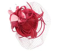 NULYLU chapeau de thé hair charms hair toppers noel accessoire Chapeau pour hommes chapeau femme Seau Rouge coiffure de banquet bandeau de fascinateur de mariée plume artificielle
