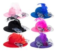 NULYLU Chapeaux de Poulet Accessoires Confortables et Sûrs en Dentelle Délicate 6 Pièces en Tissu pour Poules et Poulets pour Portraits de Famille et Noël