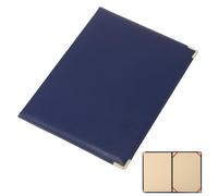 NULYLU Classeur Organiseur de Documents Grand Format Bleu Coins Métalliques Dossier de Bureau Multifonctionnel pour Gestion de Fichiers et Prise de Notes Professionnelle