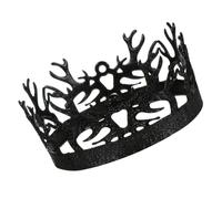 NULYLU Couronne Noire Vintage en Alliage Antique, Couronne Royale pour Hommes, pour Halloween et Cosplay, Décoration Anniversaire Élégante