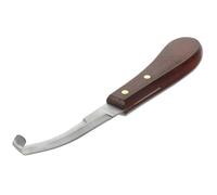 NULYLU Couteau à Sabot Professionnel Manche Bois, en Acier Inoxydable | Lame Double Face, Outil Compact Réutilisable, pour Chevaux et Écurie, Finition Lisse, Coupe Rapide