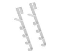NULYLU de Porte sans Perçage Gain de Place Élégant 2 Pièces en ABS Blanc pour Manteaux et Paquet à Dos, pour L'arrière Porte et Petits Espaces