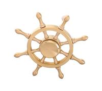 NULYLU Décoration Marine en Laiton Or de Roue de Navire Solide et Résistante la Rouille pour Bureau et Salon Atmosphère Littéraire