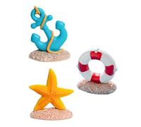 NULYLU Décorations de Gâteau 3pcs en Résine Synthétique de Mer Accessoires Créatifs Réutilisables Effet Décoratif Fort pour Fête Thème Océan
