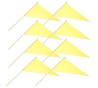 NULYLU Drapeaux de Marquage Jaune 8 Pièces pour Pelouse en Bambou et Polyester Attirent L'attention pour Jardin et Arroseurs