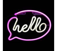 NULYLU Enseigne Lumineuse LED Néon « Hello » Décorative Murale Rose et Blanche, Lampe Bar sans Batterie, Lumière D’ambiance Festive pour Chambre et Bar, Éclairage Décoratif Pvc Stable