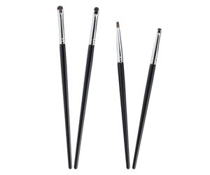 NULYLU Ensemble 4 Pinceaux Eyeliner de Précision en Poils de Martre T, Kit Maquillage Yeux pour Femmes, Pinceaux Fins pour Estompage et Contour, Outil Léger et Portable Adapté