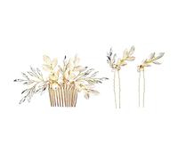 NULYLU Épingle Cheveux Mariage Fourchette Strass Perles Peigne Cheveux Fête Anniversaire Femme Bijoux Accessoires