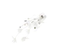 NULYLU Épingles à Cheveux en Tissu pour Mariage Fleurs Blanches Légères et Confortables à Porter, Coiffure Élégante pour Occasions Spéciales et Lunes de Miel