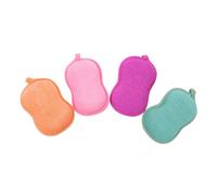 NULYLU Éponge de Bain pour Garçon et Filles en Fibre 4pcs Forme Originale Arachide pour Gommage Corporel Doux et Nettoyage