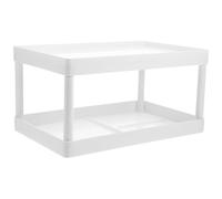 NULYLU Étagère de Toilette Blanche en Plastique, Double Couche, Facile à Installer Nettoyer, pour Balcon ou Chambre, Rangement Multifonctionnel Compact