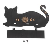 NULYLU Étagère Murale Flottante en Bois Finition Artisanale Fine Forme de Chat Noir Design Simple Solide pour Chambre et Salle D'étude