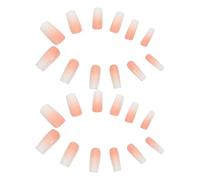 NULYLU Faux Ongles à Coller Dégradés Nude, 120 Pcs, Capsules Professionnelles Carrées Courtes, Manucure DIY pour Soirée, Accessoires Nail Art, Couverture Complète