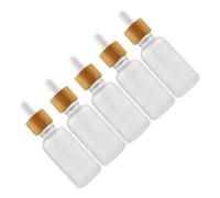 NULYLU Flacons d'Huiles Essentielles en Verre 5Pcs Compte-Gouttes Mini Flacons Réutilisables Étanches pour Voyage Pratiques Bouteilles Transparentes