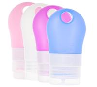 NULYLU Flacons Distributeurs avec Pochette Zippée Pvc en Silicone 37ml Lot de 4 Légers et Faciles à Nettoyer pour Bouteilles de Voyage Cosmétiques