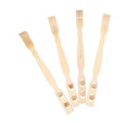 NULYLU Gratte-dos en Bambou 4 Pièces Design Créatif, Masseurs Corporels Pratiques et Faciles à Transporter pour Usage Quotidien et Voyages D'affaires