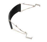 NULYLU Hamac sous Bureau Réglable pour Pieds Repose-Pieds Confortable en Tissu Polyester-Coton Taille 65X17 CM Couleur Noire Crochets Accessoire Pratique pour Bureau et Maison