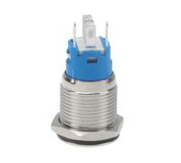 NULYLU Interrupteur à Bouton-poussoir LED en Acier Inoxydable Rond 16mm Étanche Ip66, Auto-réarmement, pour Boîtes à Outils et Appareils Électriques
