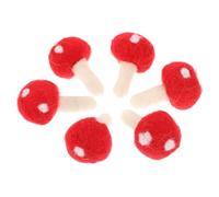 NULYLU Kit de 6 Accessoires en Feutrine Rouge de Champignon pour Épingles à Cheveux, Matériel Sûr et Créatif pour Bricolage et Décoration DIY