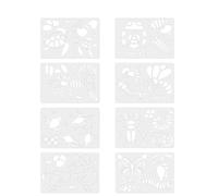 NULYLU Kit de Dessin pour Garçon et Filles 8 Pochoirs en Pet, Modèles Creux Multi-formes pour Améliorer L'imagination, pour Bricolage Maison et Tableau Scolaire