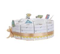 NULYLU Lot de 10 Boîtes à Gâteaux Triangulaires en Papier Décorées Illustrations Scolaires, Pliables et Empilables, pour Fêtes de Bienvenue des Nouveaux Élèves