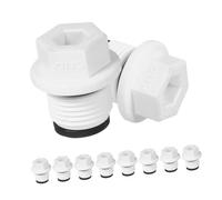 NULYLU Lot de 10 Bouchons de Remplacement pour Bouillotte, Bouchon en Caoutchouc Blanc à Filetage Mâle 1/2 Pouce, Double Joint Étanche, Compatible Bouillottes et Chauffe-mains,