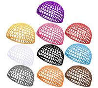 NULYLU Lot de 10 Filets à Cheveux en Crochet pour Dames, Chapeaux en Filet Pliables en Tissu, Maintiennent Cheveux en Place, pour Dormir ou Soins Capillaires Couleur Couleur Aléatoire