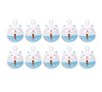NULYLU Lot de 10 Pendentifs Cloches Soi-même Chat Bleu en Métal, Design Léger et Couleur Qui Ne S'efface Pas, pour Décoration de Vacances ou Loisirs Créatifs