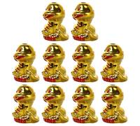 NULYLU Lot de 10 Pendentifs Serpent Doré en Plastique Ornement Suspendu Multifonction pour Décoration Maison et Nouvel An Chinois 2025 Design Zodiaque Unique