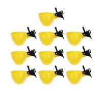NULYLU Lot de 10pcs Petit Distributeur d'eau Automatique pour Pigeon et Caille en Plastique Jaune, Matériau Sûr et Facile à Stocker, pour Cage