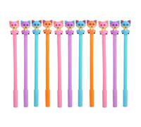 NULYLU Lot de 11 Stylos Gel à Dessin Animé Renard Noir Encre Lisse Outil D'écriture en Plastique pour Étudiants Fournitures Scolaires et Coloriage Plusieurs styles